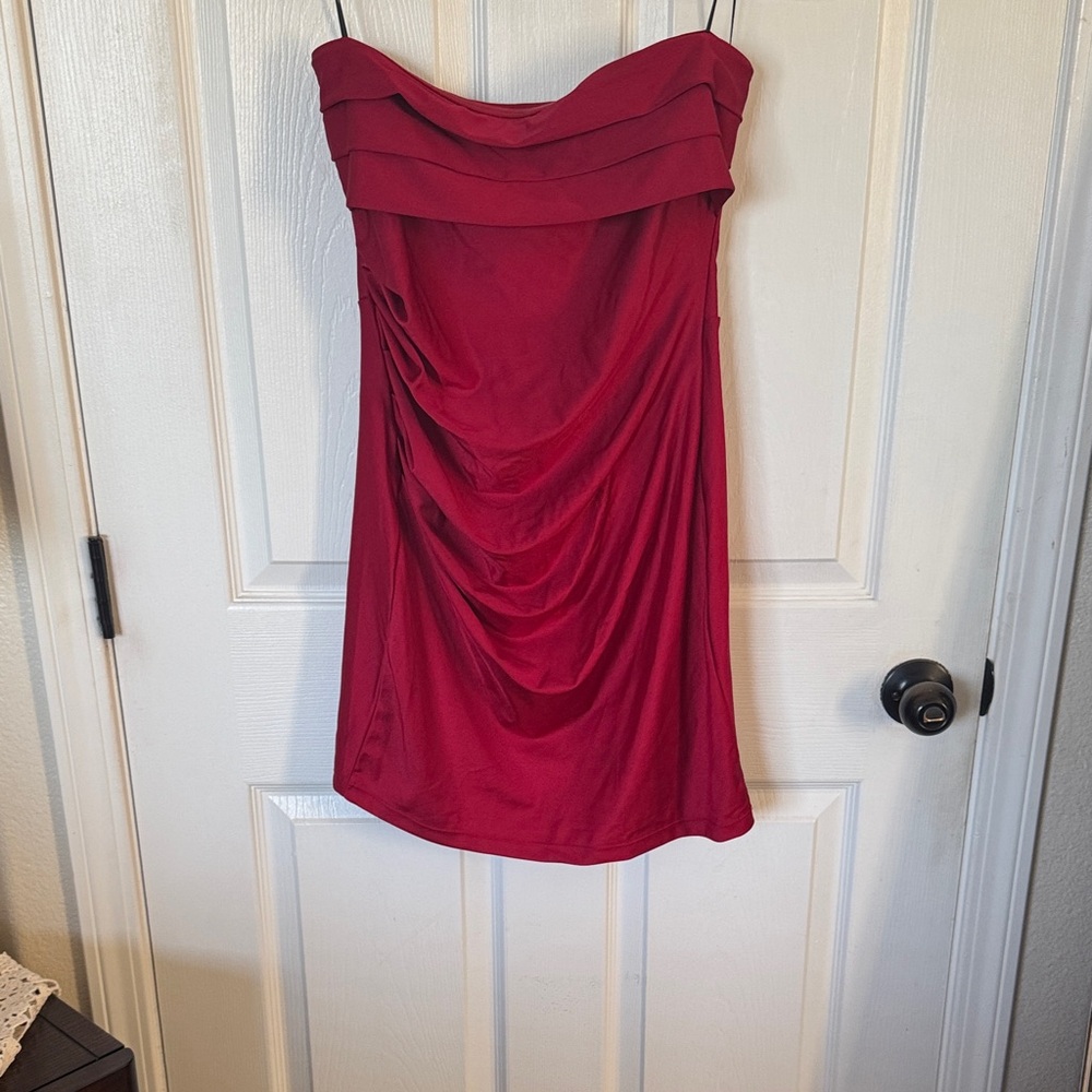 Windsor Strapless Burgundy Dress